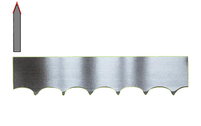 Pásové nože 4920 x 10 x 0.45 - konkavní, jednostranné ostří