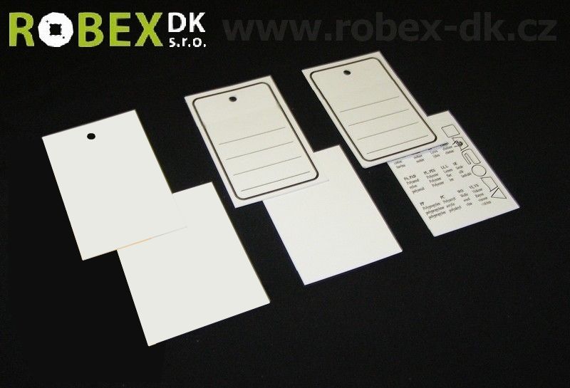 4060 visačky bílé bez tisku - Papírové etikety, visačky typ 4060 / 1000 ks (40 x 60 mm - 8 typů)